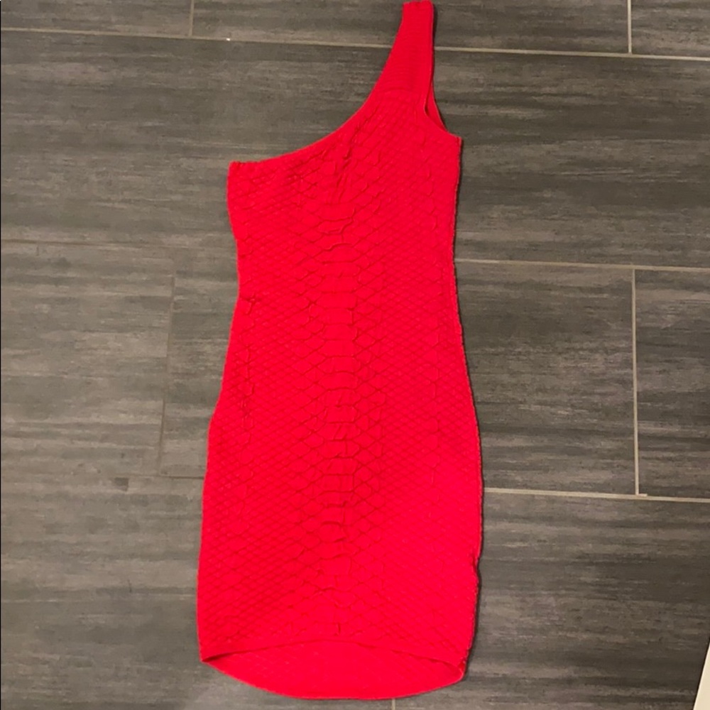 GUESS Red Snakeskin Bodycon Mini Dress S - Picture 2 of 6